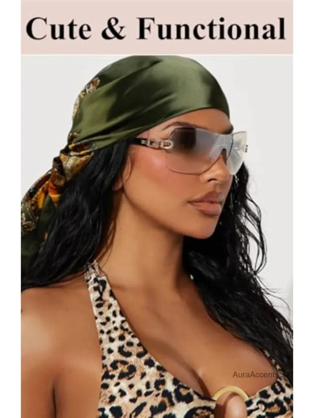 4 Pack Square Hair Scarves Silk-Like Bandanas 35 Inches